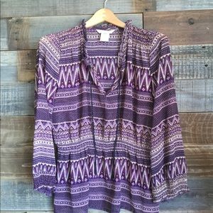 Sheer Purple Boho Top